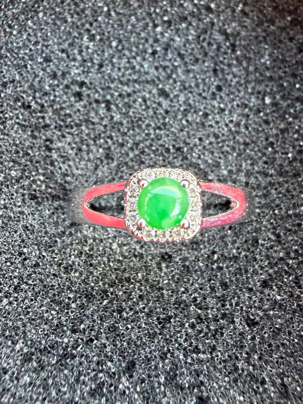 Natural Burmese Jadeite Jade A-Grade Green Cabochon Ring